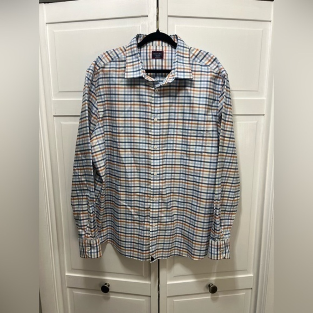 UNTUCKit Oxford Cloth Wrinkle Free Button Up Long Sleeve Shirt. Color Blue XXXL